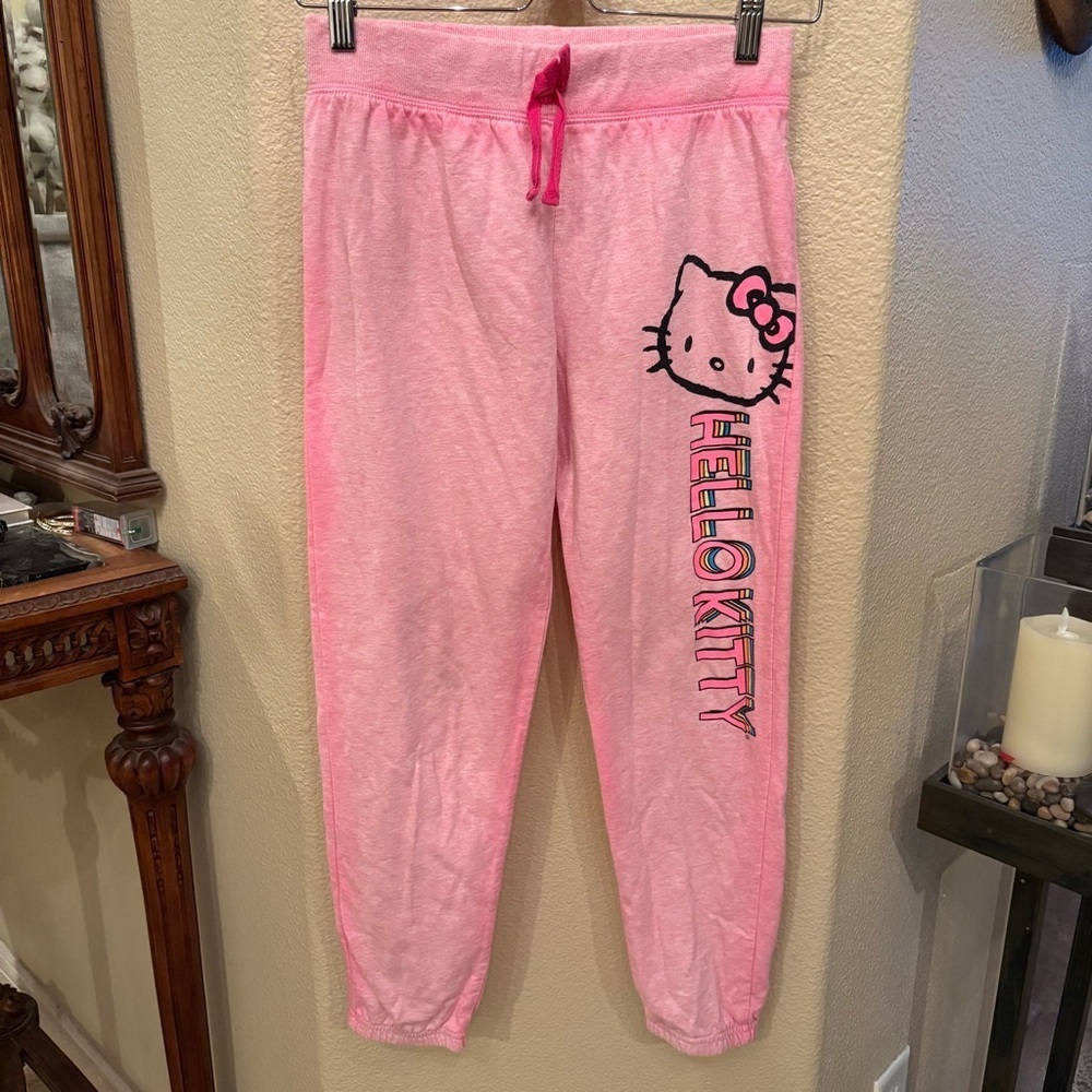 Hello Kitty Sanrio Girls Kids Pink Sweatpants Size Large